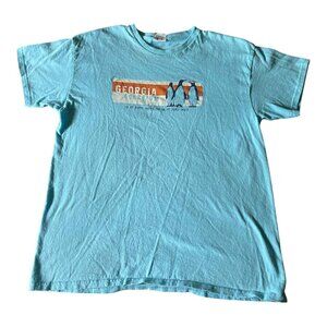 Georgia Shirt Mens Extra Large Blue Delta Pro Weight Penguins Graphic Tee Funny